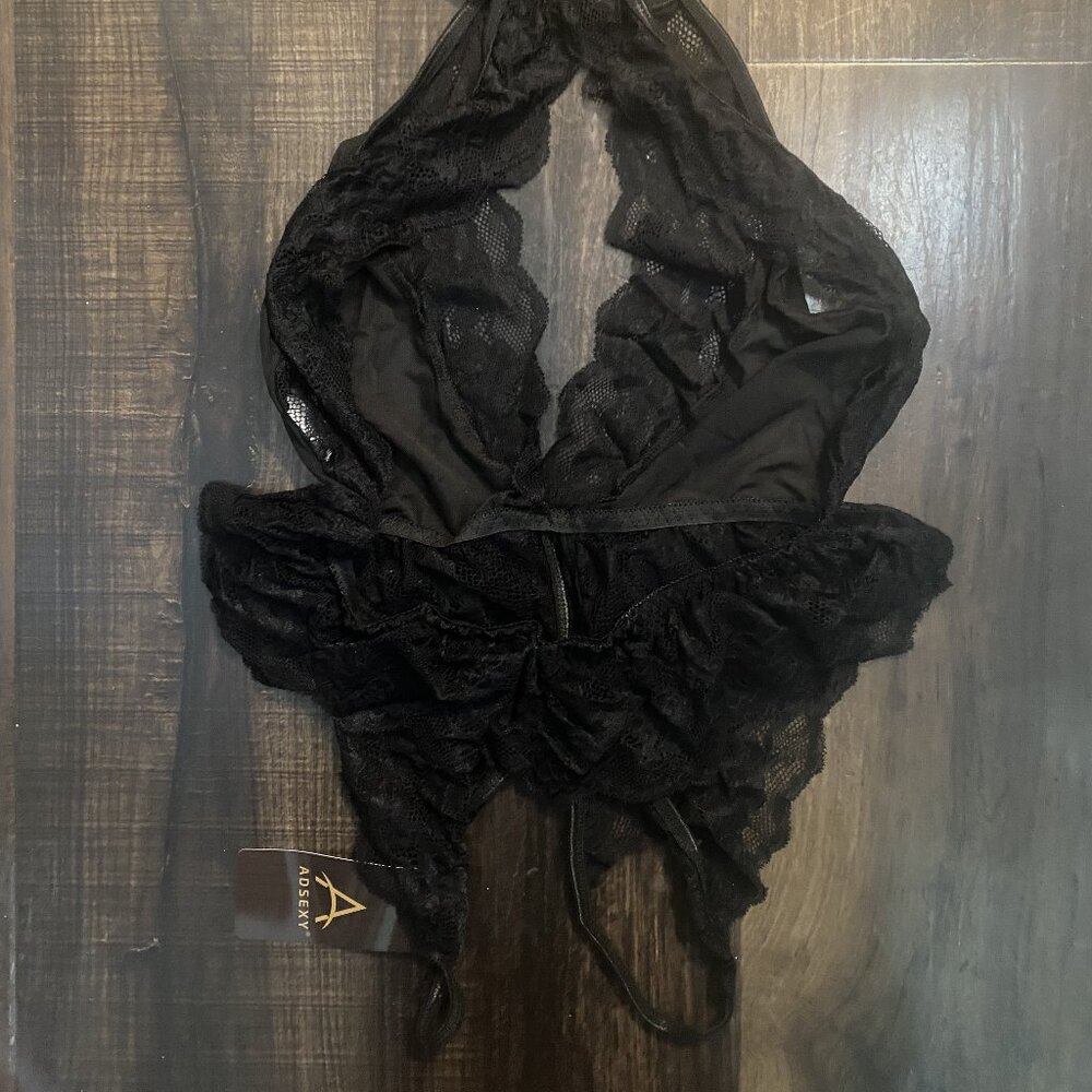 Sexy Lingerie One Piece, Crotchless, Black – Small New - Picture 5 of 6